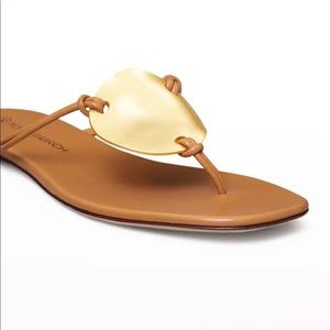 Tory Burch Tan and Gold Sandals